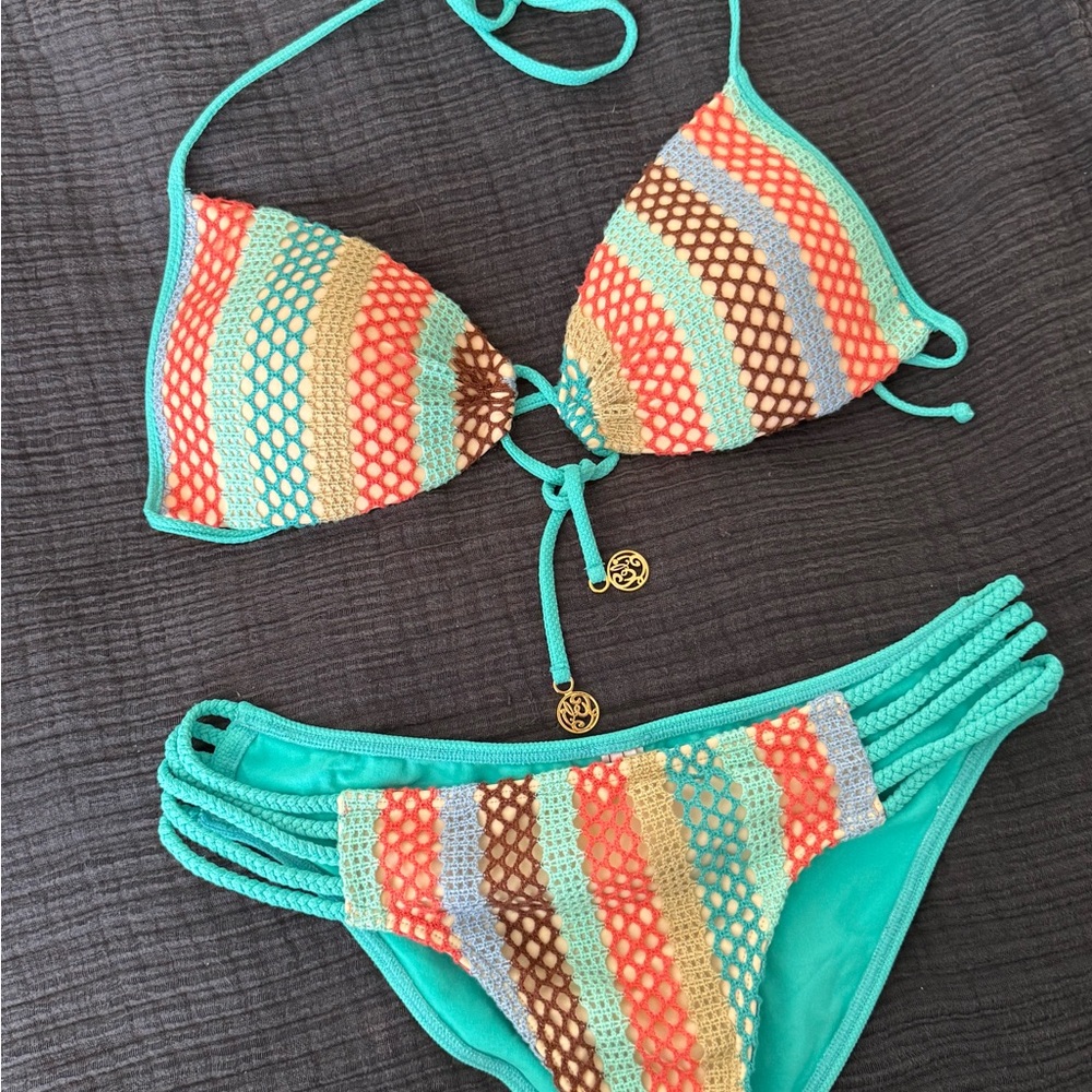 Luli Fama Multicolor Striped Bikini